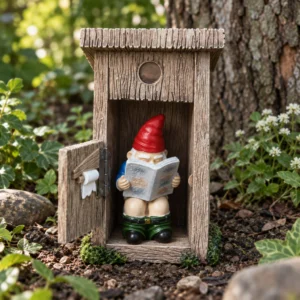 Gartenzwerg auf der Toilette
