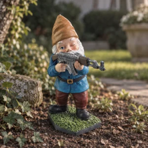 Gartenzwerg mit Gewehr