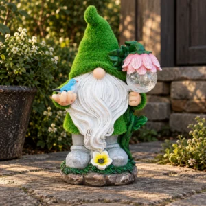 Solar-Gartenzwerg mit LED-Beleuchtung