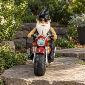 Gartenzwerg als Biker