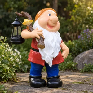 Gartenzwerg mit Solarlaterne