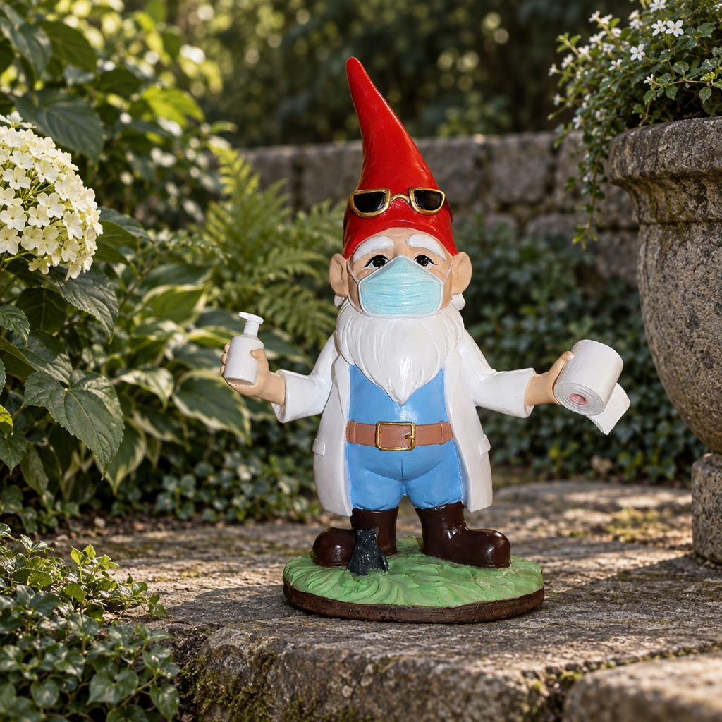 Gartenzwerg als Arzt, Vorderansicht