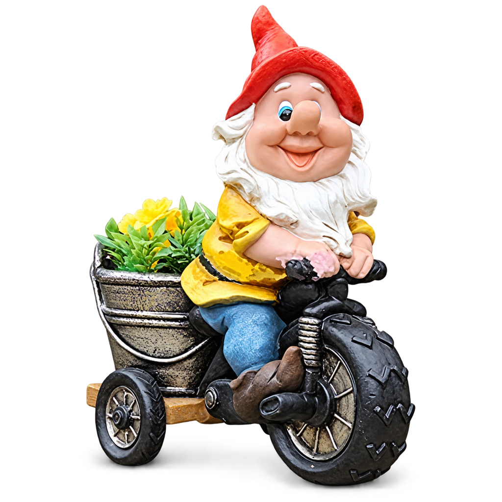 Gartenzwerg mit Dreirad, Produktansicht