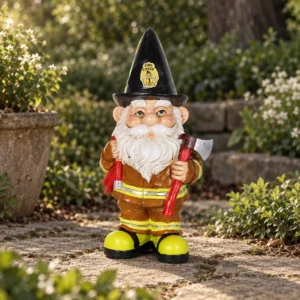 Gartenzwerg als Feuerwehrmann