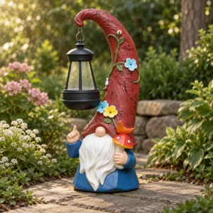 Gartenzwerg mit Solarlaterne