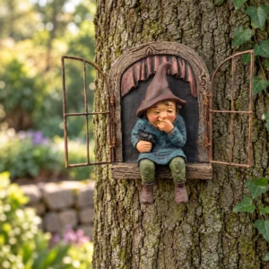 Gartenzwerg als junger Junge mit Hut