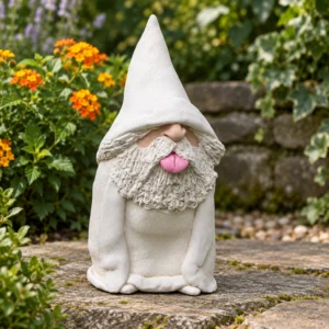 Weißer Gartenzwerg
