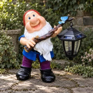 XXL-Gartenzwerg mit Solarlaterne