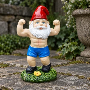 Muskulöser Gartenzwerg