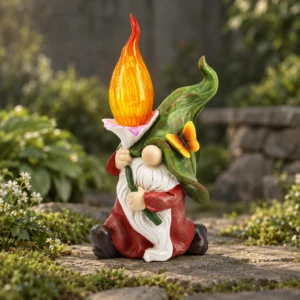 Gartenzwerg mit olympischer Flamme