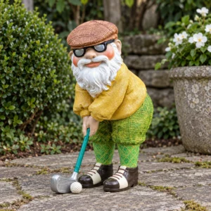 Gartenzwerg als Golfer