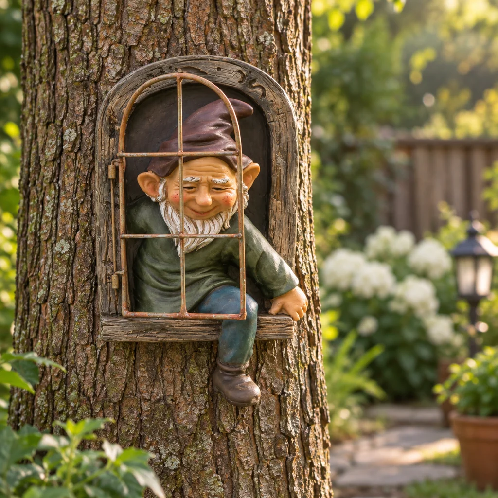 Ausgefallener Gartenzwerg, Vorderansicht