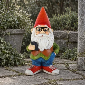 Moderner Gartenzwerg