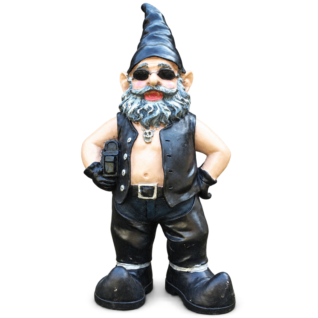 Biker-Gartenzwerg, Produktansicht, Biker