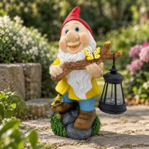 Gartenzwerg mit Laterne | 30 cm
