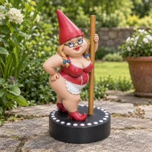 Erotische Gartenzwergin als Stripperin